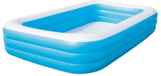 Blue Rectangular Deluxe Family Paddling Pool 120" - 54009