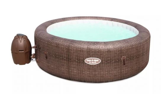 Lay-Z-Spa St Moritz Hot Tub Rattan Design Inflatable Spa with Freeze Shield Technology
