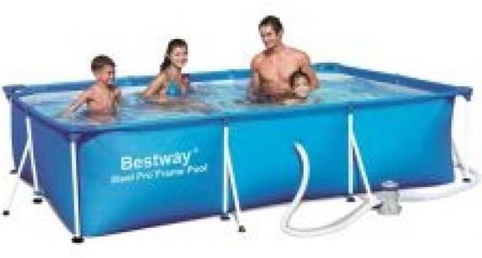 Rectangular Frame Paddling Pool 118" With Pump - 56411