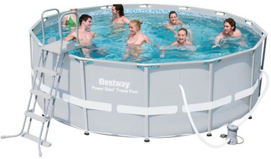 Steel Pro Silver Metal Frame Round Pool New Generation - 14ft x 48in by Bestway