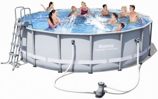 Power Steel Metal Frame Round Pool New Generation - 56451 - 16ft x 48in by Bestway