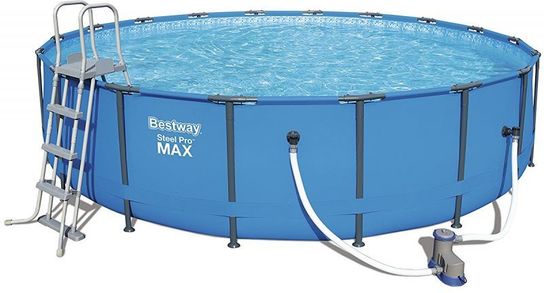 Steel Pro Metal Frame Round Pool Package New Generation - 56462 - 18ft x 48in by Bestway