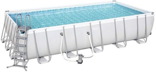 Bestway Power Steel Rectangular Frame Pool Set - 22ft x 12ft x 52in 