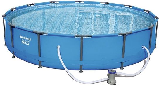 Steel Pro Metal Frame Round Pool Package - 56595 New Generation - 14ft x 33in by Bestway