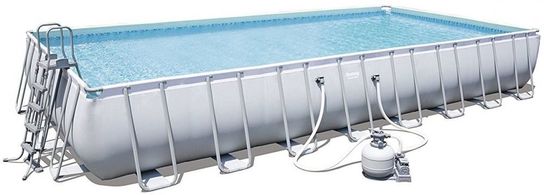 Power Steel Rectangle Frame Pool Filter Pump - 31.3ft x 16ft x 52in by Bestway