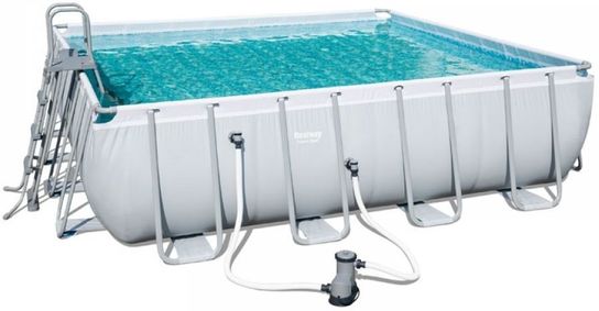 Bestway Power Steel Metal Frame Square Pool 16ft x 16ft x 48in- 56626
