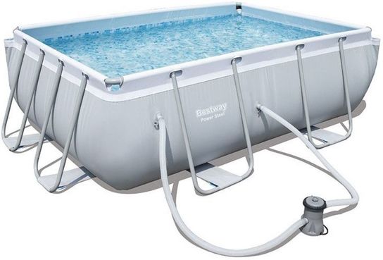 Power Steel Rectangular Frame Pool With Pump - 9ft 3in x 6ft 5in x 33in by Bestway