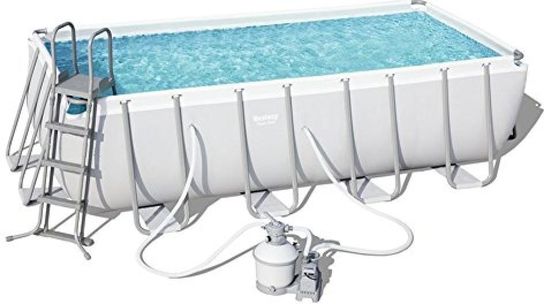 Power Steel Metal Frame Pool With Sand Filter - 56671 - 16ft x 8ft x 48in by Bestway