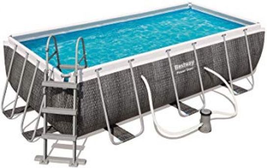 Bestway Power Steel Rectangular Frame Pool Set - 159" x 79" x 39 1/2"