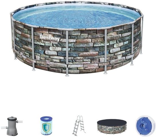 Bestway Power Steel Metal Frame Round Pool - 14ft x 48in