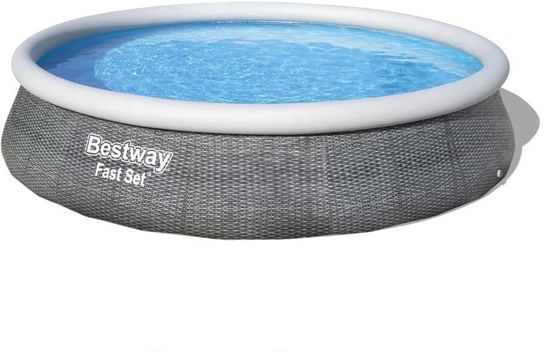 Fast Set Round Inflatable Pool With Filter Pump - 13ft x 33in by Bestway