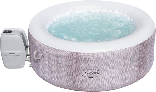 Lay-Z-Spa Cancun Rattan Design Hot Tub Inflatable Spa with Freeze Shield Technology