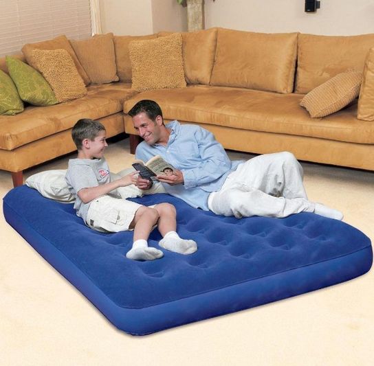 Double Flocked Air Bed 75" x 54" by Bestway