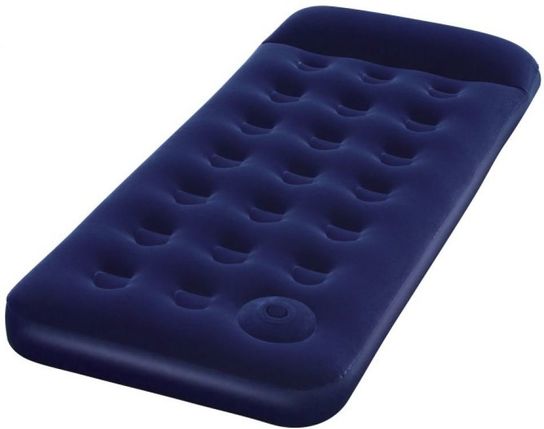 Easy Inflate Single Flocked Air Bed With Built-In Foot Pump 73" x 31"