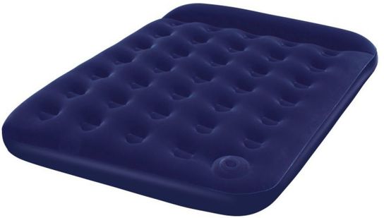 Easy Inflate Double Flocked Air Bed With Built-In Foot Pump 75" x 54"