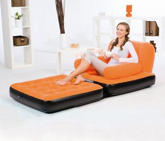 Single Multi-Functional Couch- Orange by Bestway