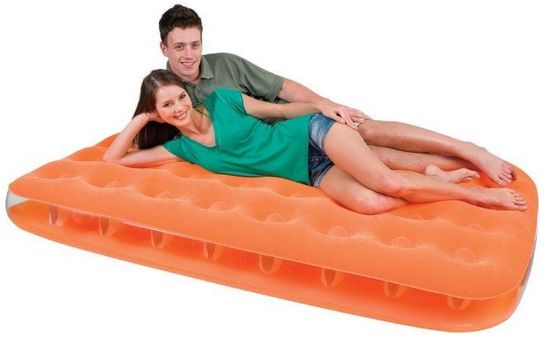 Double Fashion Flocked Air Bed 75" x 54" by Bestway