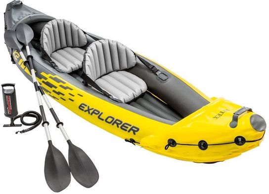 K2 Explorer Kayak 2 Man Inflatable Canoe with Oars by Intex