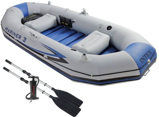 Intex Mariner 3 Inflatable Dinghy Boat With Oars and Pump