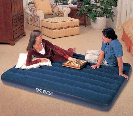 Queen Size Easy Inflate Classic Downy Air Bed 80" x 60" by Intex