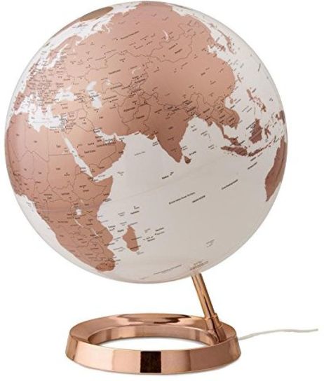 Atmosphere Light and Colour Metal Copper Illuminated Globe 30cm