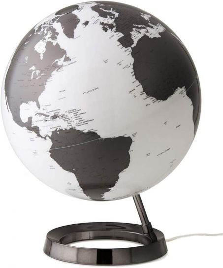 Atmosphere Illuminated Globe 30cm Metal Charcoal
