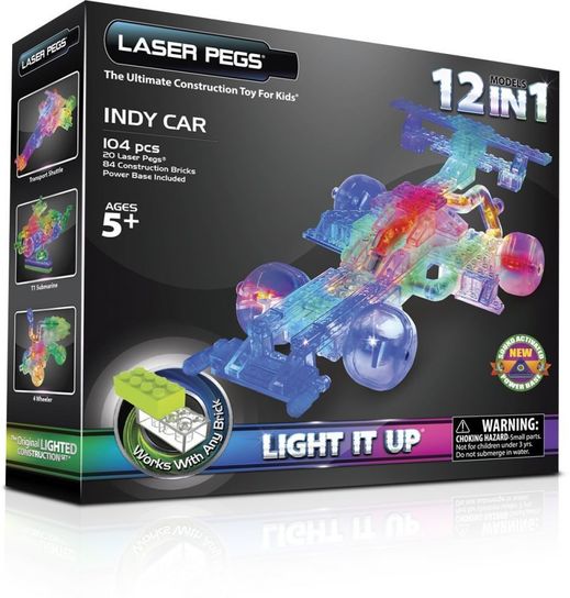 Laser Pegs 12-in-1 Indy Car Construction Set- Not Sound Activated