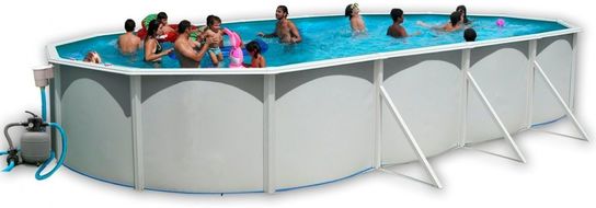 White Coral Oval Steel Pool - 7.3m x 3.66m