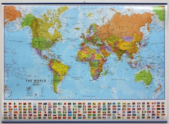Craenen World Political Laminated Map