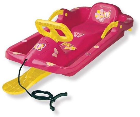 Snow Driver Pink Sledge Toboggan