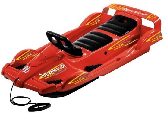 Snow Double Racer Red Sledge Toboggan