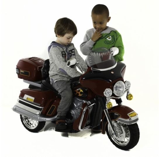 Kids Twin 6V Chopper Cruiser Style Ride On Bike - Red