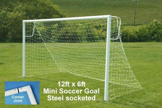 12ft x 6ft Steel Socketed Football Goal- Pair 