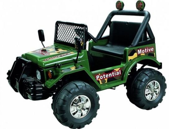 12 Volt Battery Powered Twin 6V Ride On - Jeep GBA15 - Green