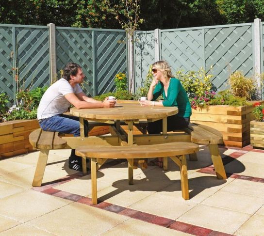 Round Garden Table With Seats