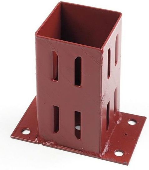 Metpost Flush Fitting Bolt Down Post Support - Wedge Grip (Red) 75mm