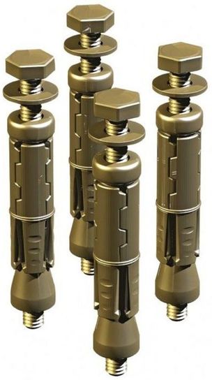 Metpost Anchor Bolts / Expanding Shield Anchors - Pack Of 4