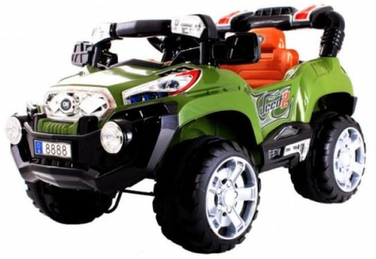12V Monster Truck Style Ride On Car With Remote Control GREEN