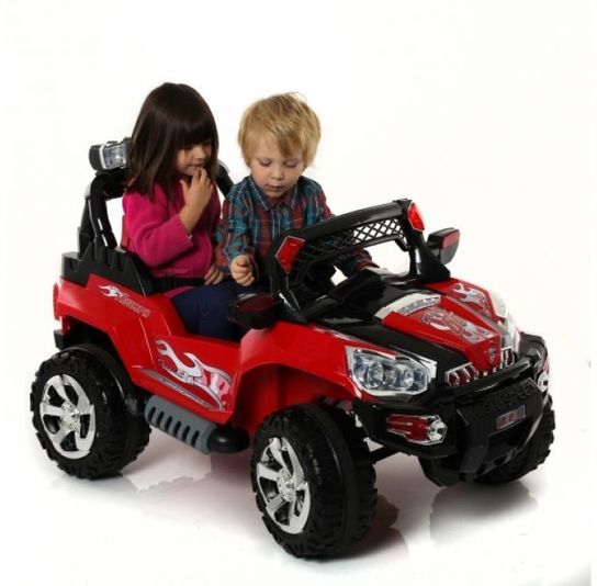 Kids 12V Monster Truck Style Ride On Car With Remote Control - RED