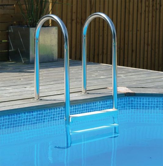 Wooden Pool Stainless Steel Ladder