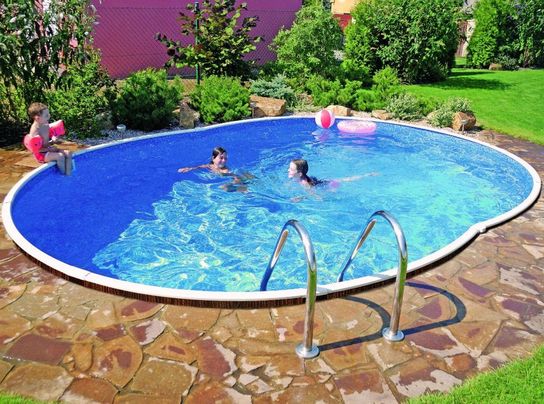 Deluxe Oval Splasher Pool With Sand Filter - 18ft x 12ft