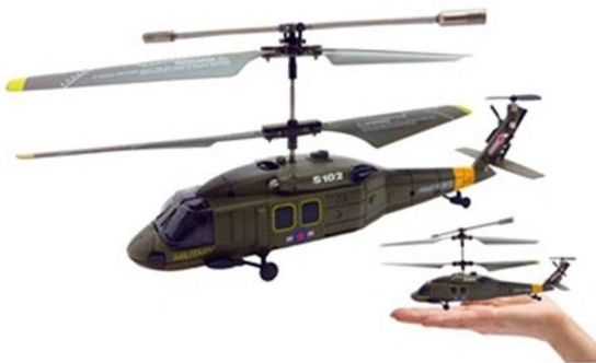 Radio Controlled Syma S102G 3 Channel Black Hawk Helicopter With Gyro
