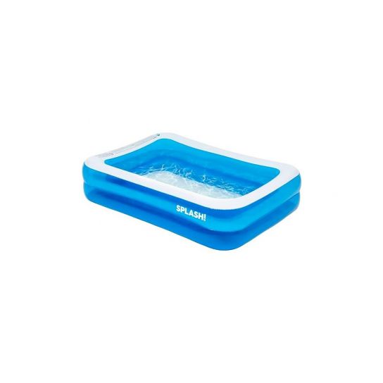 SPLASH Durable Vinyl Inflatable Rectangular Pool - Quick Inflation, Safety Features, Hose Adaptor, Family Sizes Available (Medium)