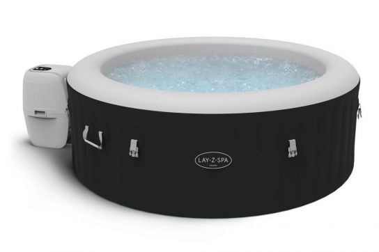 Lay-Z-Spa Miami Hot Tub, Inflatable Spa with 120 AirJet Massage System and Freeze Shield Technology for 2-4 People, Plus 60303 LED Light Accessory wit