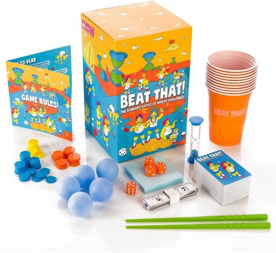 Gutter Games Beat That Game - A Crazy Contest of Wacky Challenges - Fun Family Card and Board Game for Kids and Adults - Main