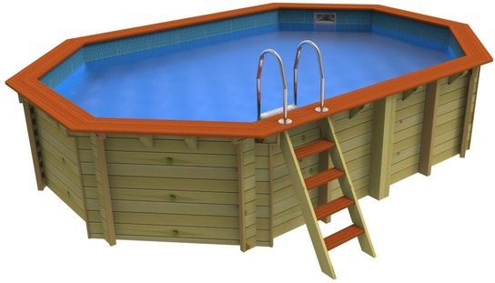 Stretched Octagonal Wooden Pool Belgravia - 5.5m x 3.6m by Plastica