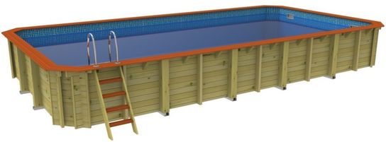 Rectangular Wooden Pool Chelsea - 10m x 5m by Plastica