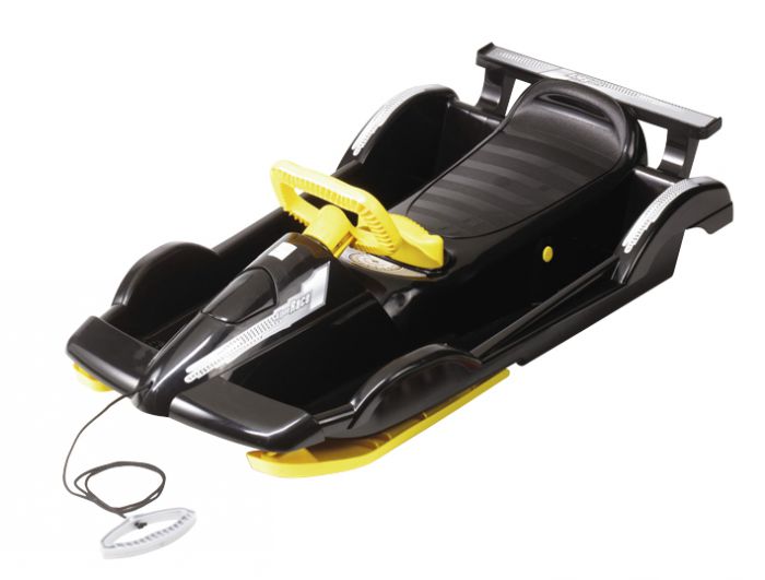 Snow Racer Black Sledge Toboggan Plastic Sledges