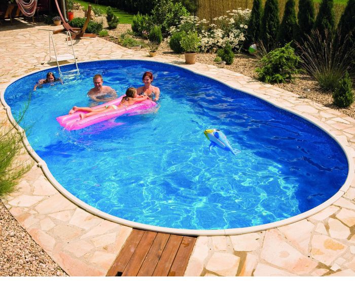 Deluxe Oval Splasher Pool 24ft x 12ft With Sand Filter