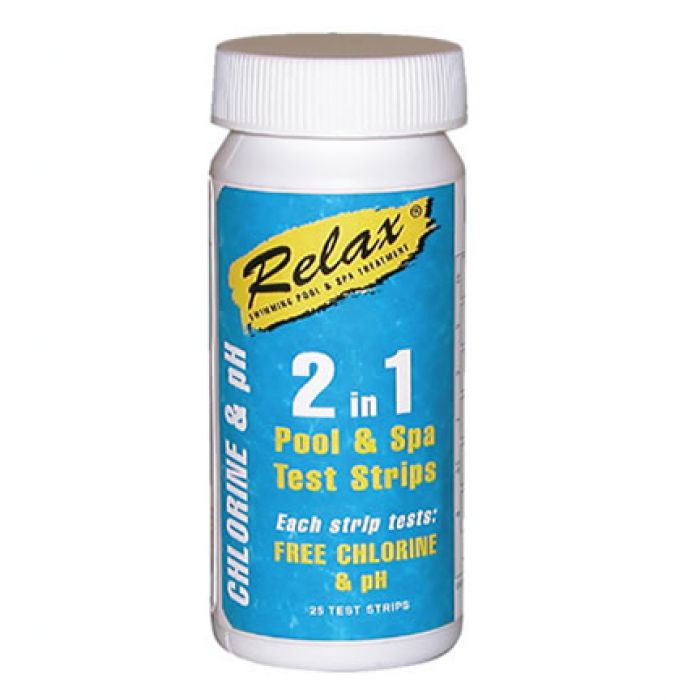 2 in 1 Pool Chemical Test Strips Pk.25 Pool Cleaning & Chemicals